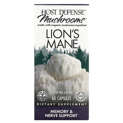 Host Defense, Mushrooms, Lion's Mane, 1 g, 60 Capsules