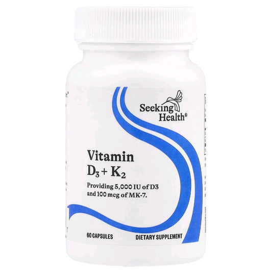 Seeking Health, D3 + K2, 5000 IU, 60 Capsules