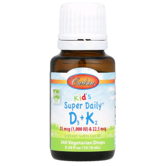 Carlson, Vitamin D3 + K2 Drops, 1000 IU, 360 servings