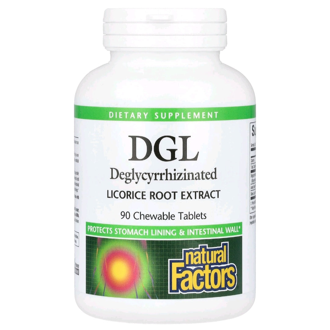 Natural Factors, DGL Deglycyrrhizinated Licorice Root Extract, 90 Chewable Tablets