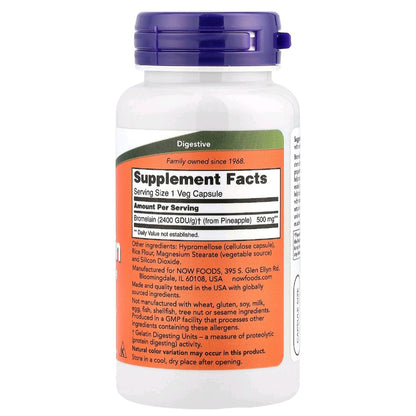 NOW Foods, Bromelain, 500 mg, 60 Capsules