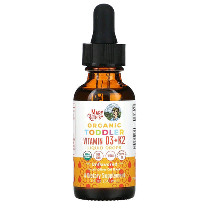 Mary Ruth's, Vitamin D3 + K2 Drops, 600 IU, 30 servings