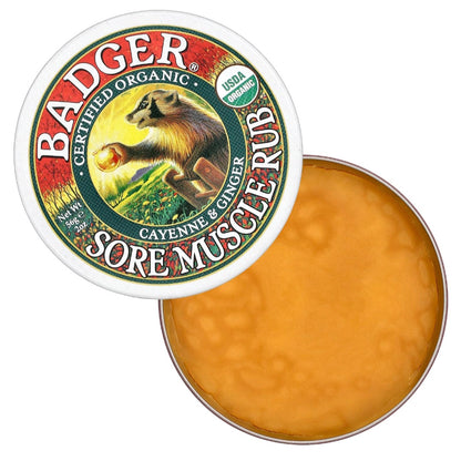 Badger, Organic Sore Muscle Rub, Cayenne & Ginger, 56 g