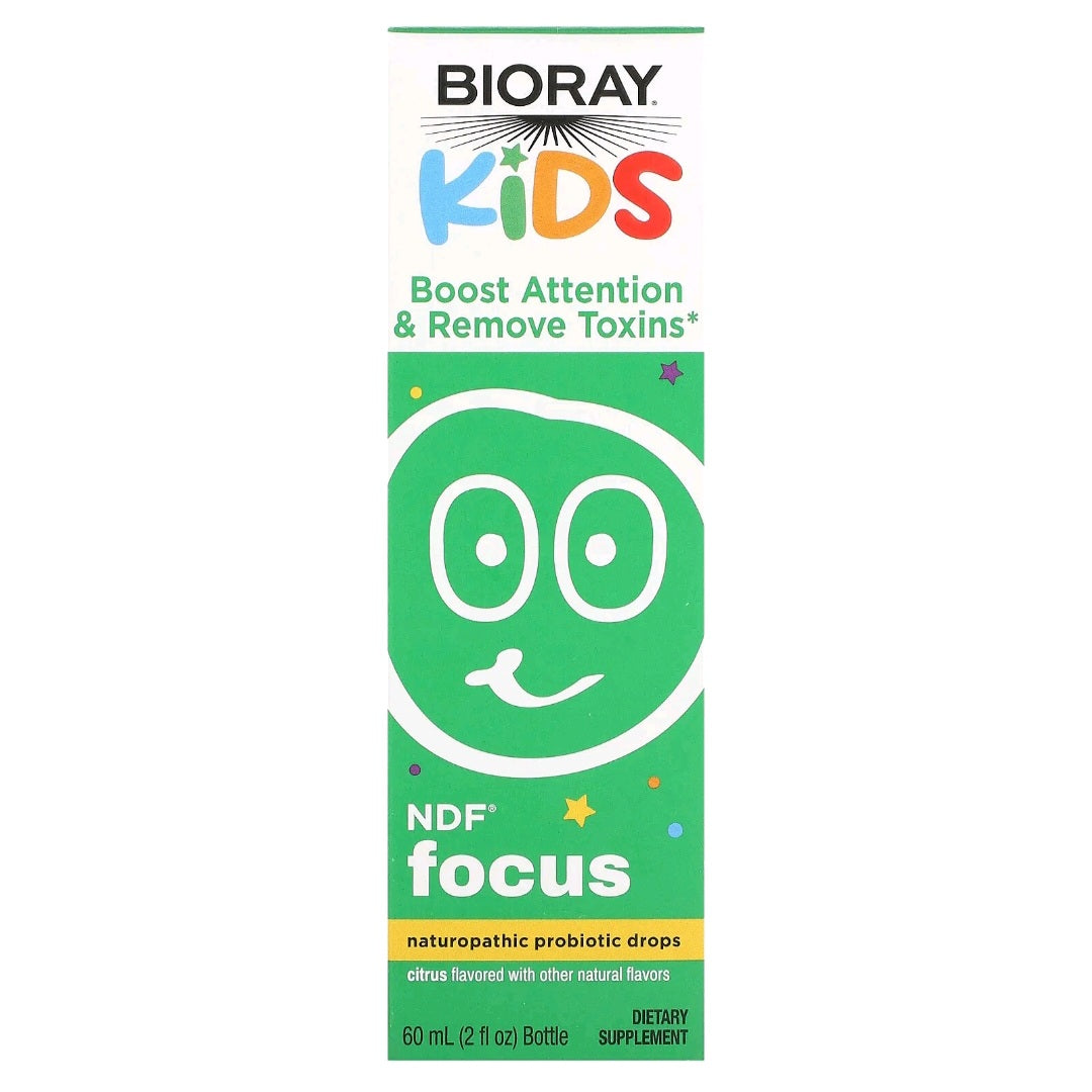 Bioray, Kids, NDF Focus, Naturopathic Probiotic Drops, Citrus, 60 ml