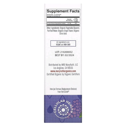 Mart Ruth's, Toddler Iron Organic Liquid Drops, 60 ml
