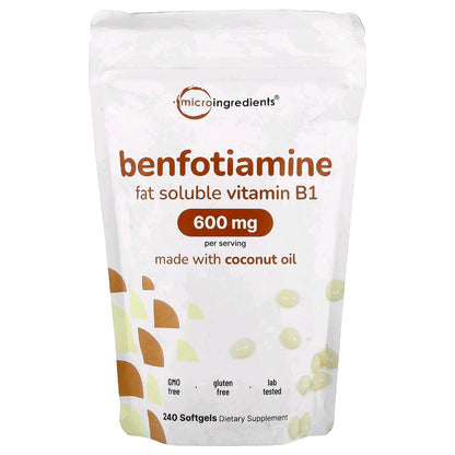Micro Ingredients, Benfotiamine, 240 Softgels, 200 mg per softgel
