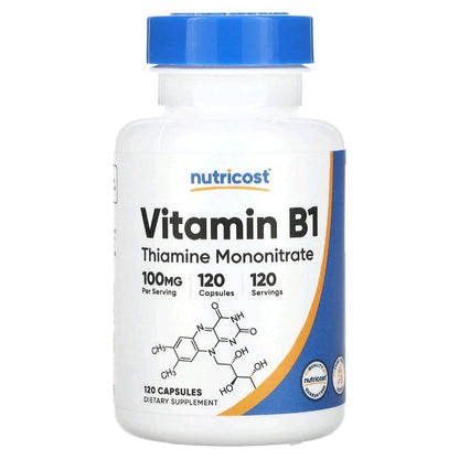 Nutricost, Vitamin B1, 100 mg, 120 Capsules
