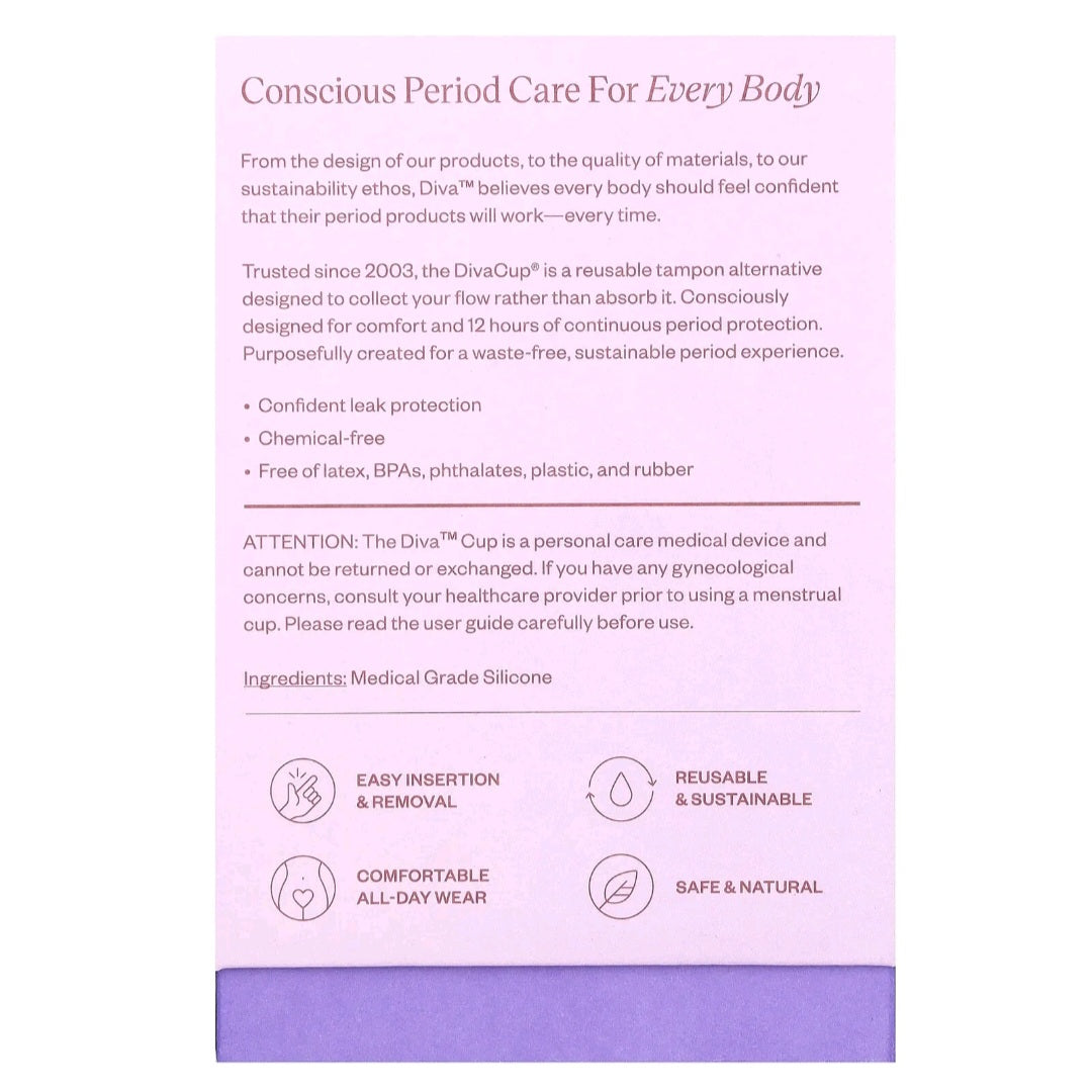 Diva International, DivaCup, Model 2, Reusable Menstrual Cup