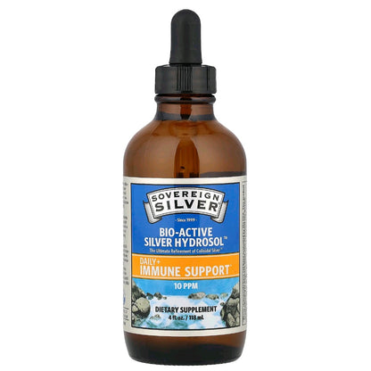 Sovereign Silver, Bio-Active Colloidal Silver Hydrosol Dropper, 10 PPM, 118 ml