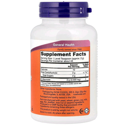 NOW Foods, Dmannose Pure Powder, 85 g
