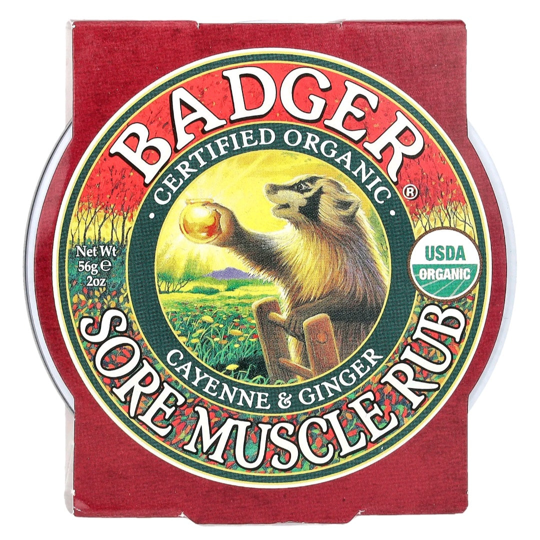 Badger, Organic Sore Muscle Rub, Cayenne & Ginger, 56 g