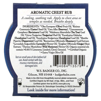Badger, Aromatic Chest Rub, Eucalyptus Blend, 56 g