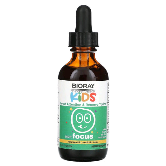 Bioray, Kids, NDF Focus, Naturopathic Probiotic Drops, Citrus, 60 ml