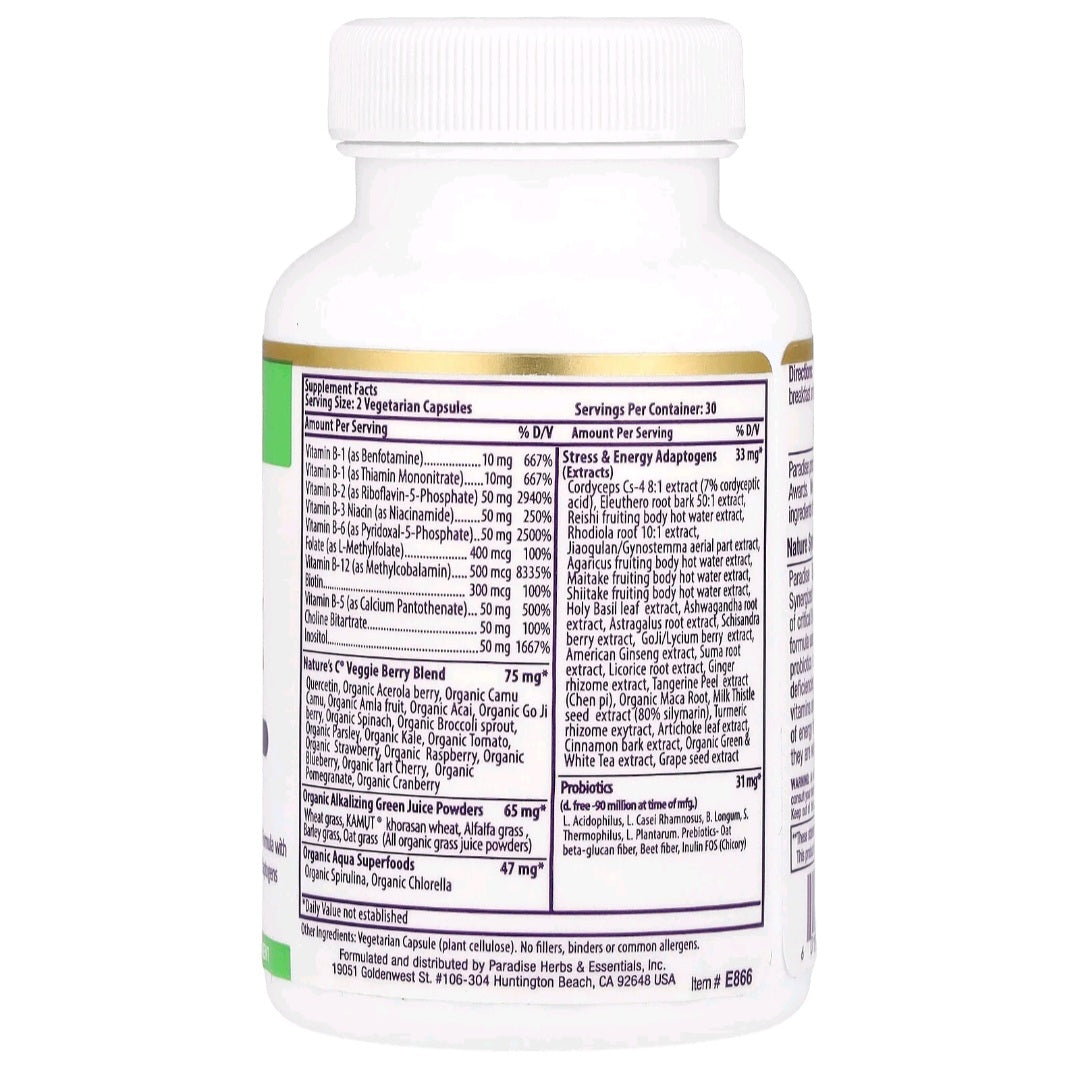 Paradise Herbs, B-Complex, 60 Capsules