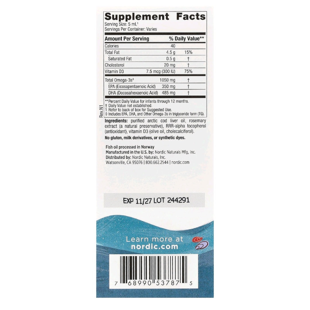 Nordic Naturals, Baby's DHA, Cod Liver Oil, 60 ml
