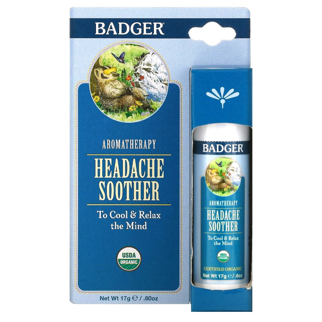 Badger, Aromatherapy, Headache Soother, Peppermint & Lavender, 17 g