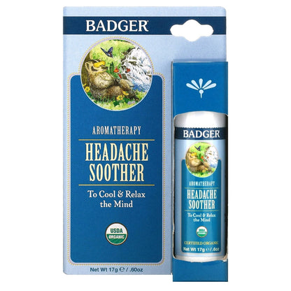 Badger, Aromatherapy, Headache Soother, Peppermint & Lavender, 17 g